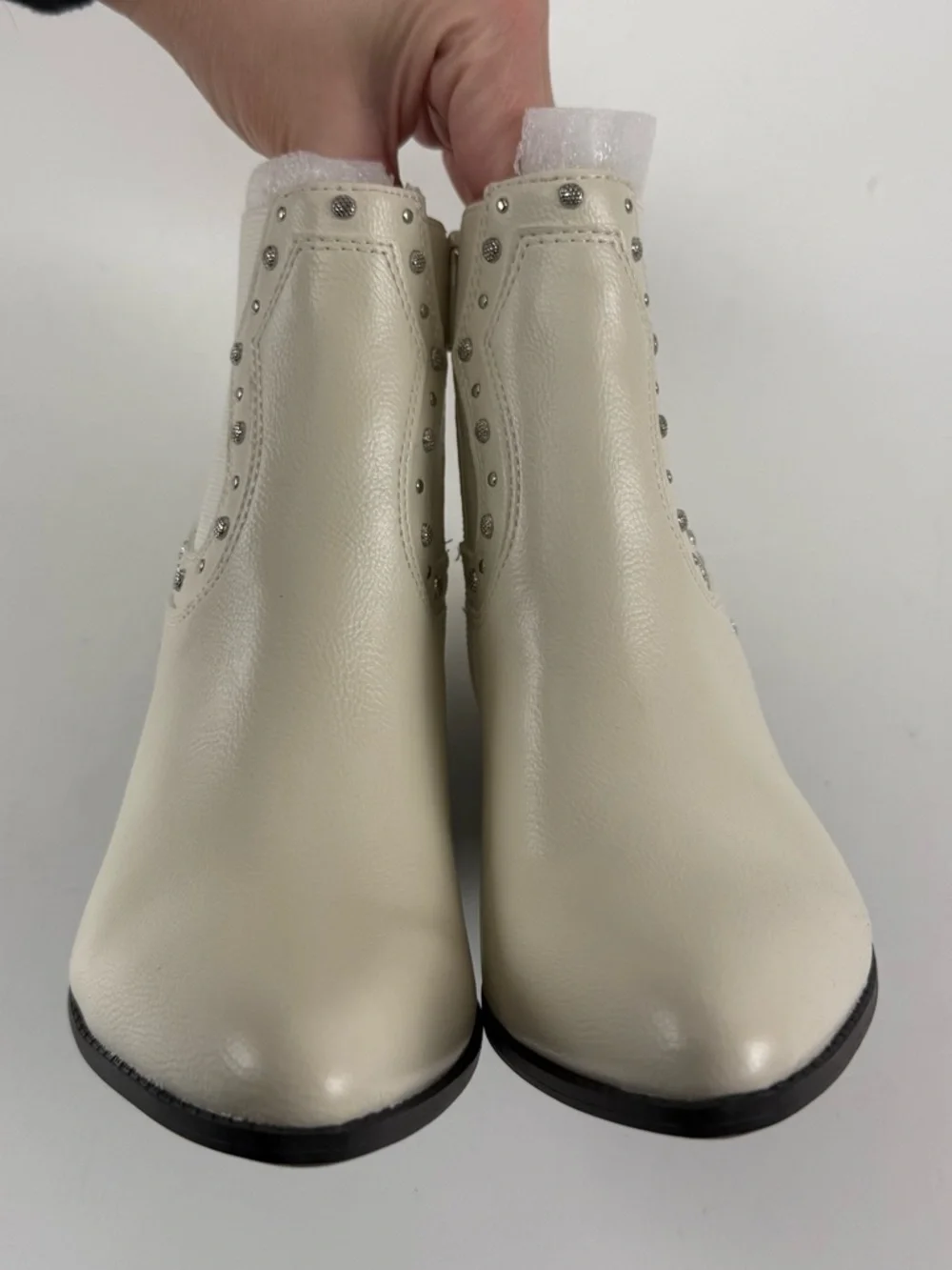 Sun + Stone Indiana Cowboy Booties Womens White 5M NEW